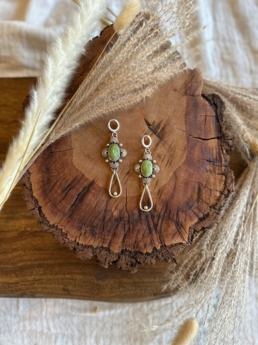 Green Emerald Valley Earrings - Sterling Silver