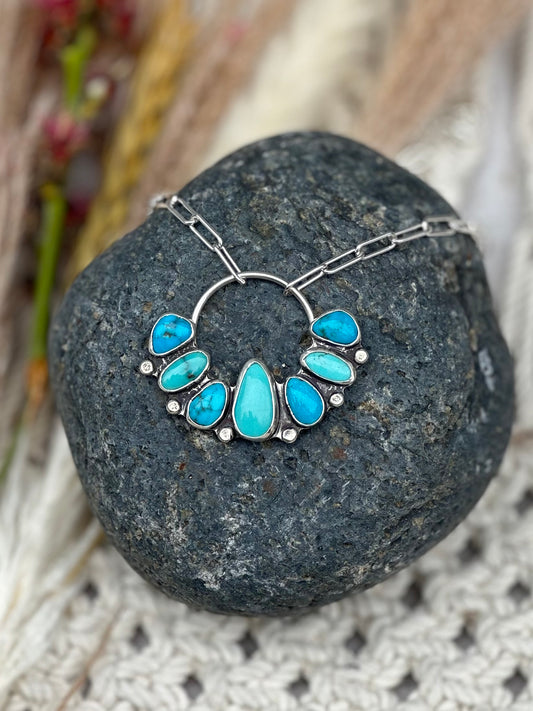 Turquoise Statement Necklace - Sterling Silver .925