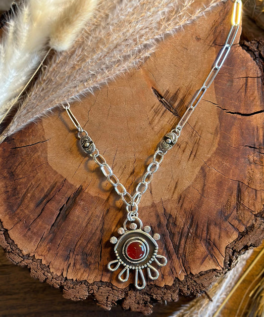 Mystic Eye Red Onyx Necklace