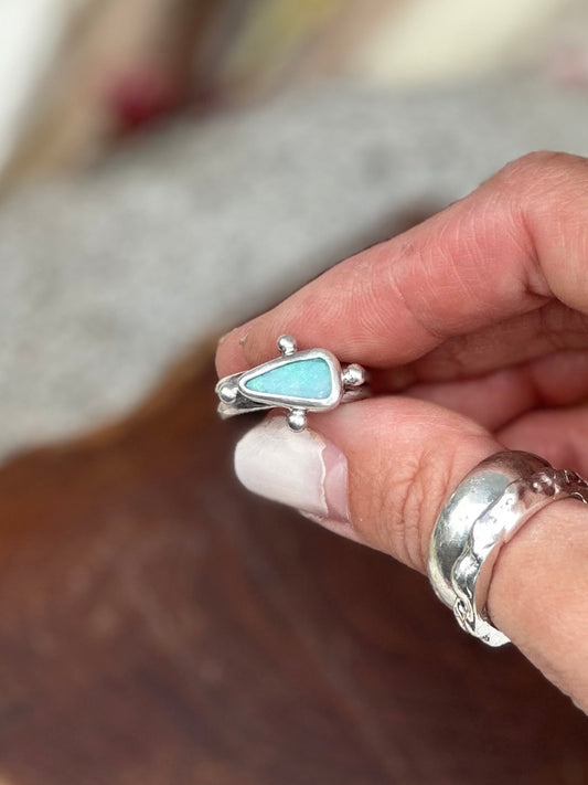 Australian Opal Ring - Sterling Silver .925 SIZE 7