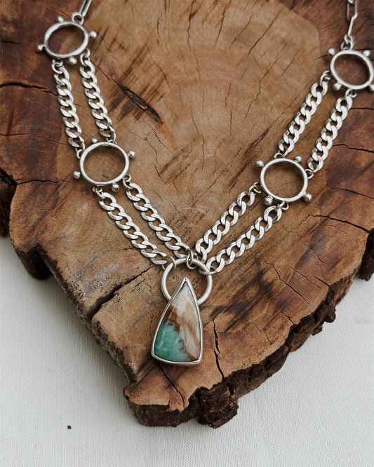 Guerreiro Choker - Sterling Silver .925 Opalized Wood