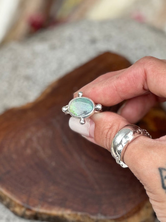 Australian Opal Ring - Sterling Silver .925 SIZE 9