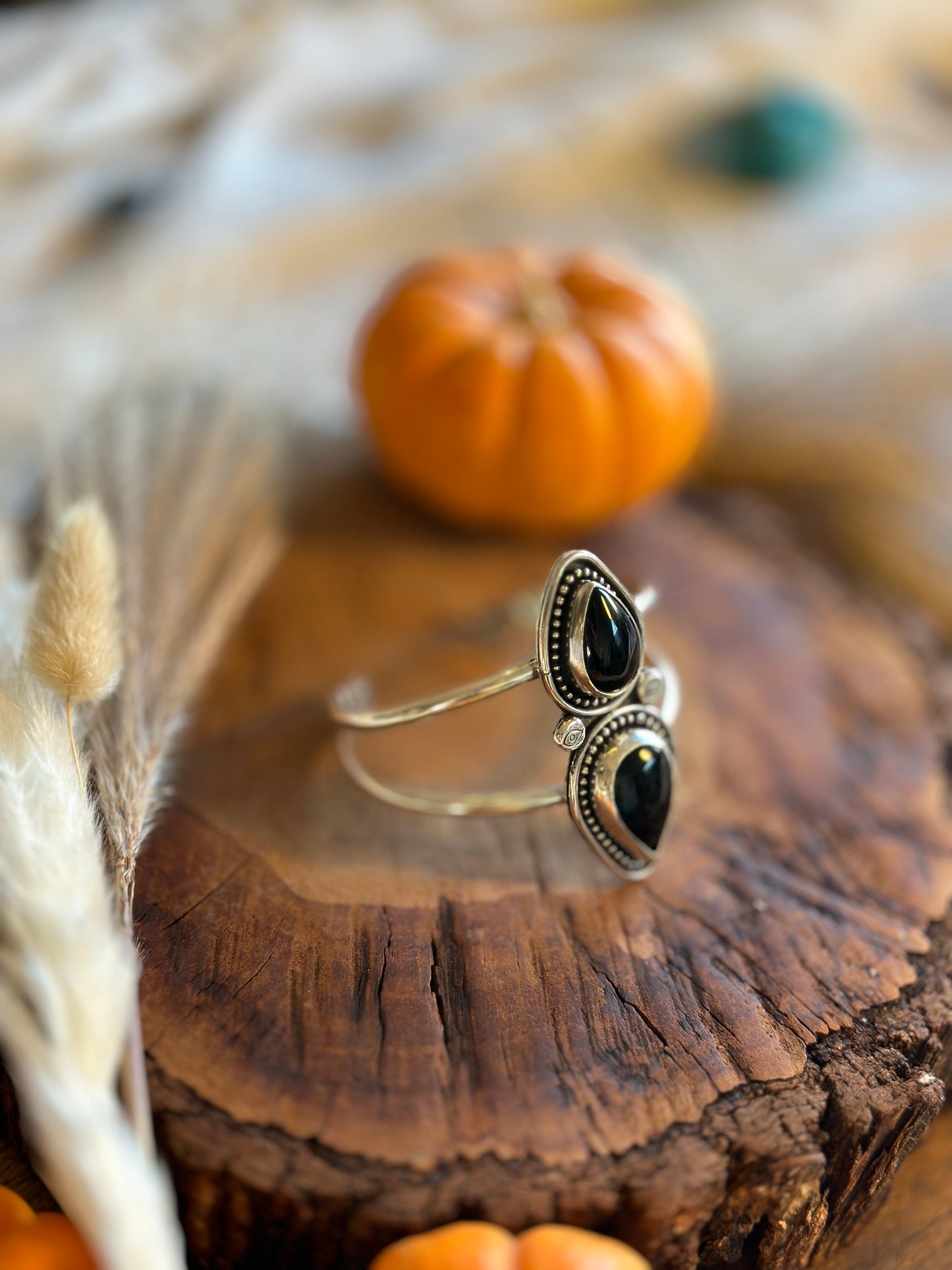 Mystic Onyx Statement Cuff - Sterling Silver