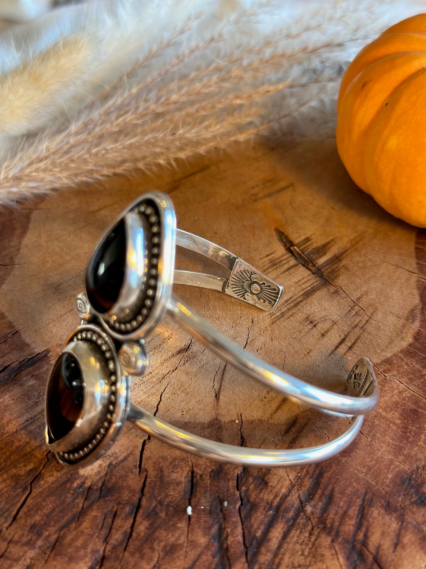 Mystic Onyx Statement Cuff - Sterling Silver