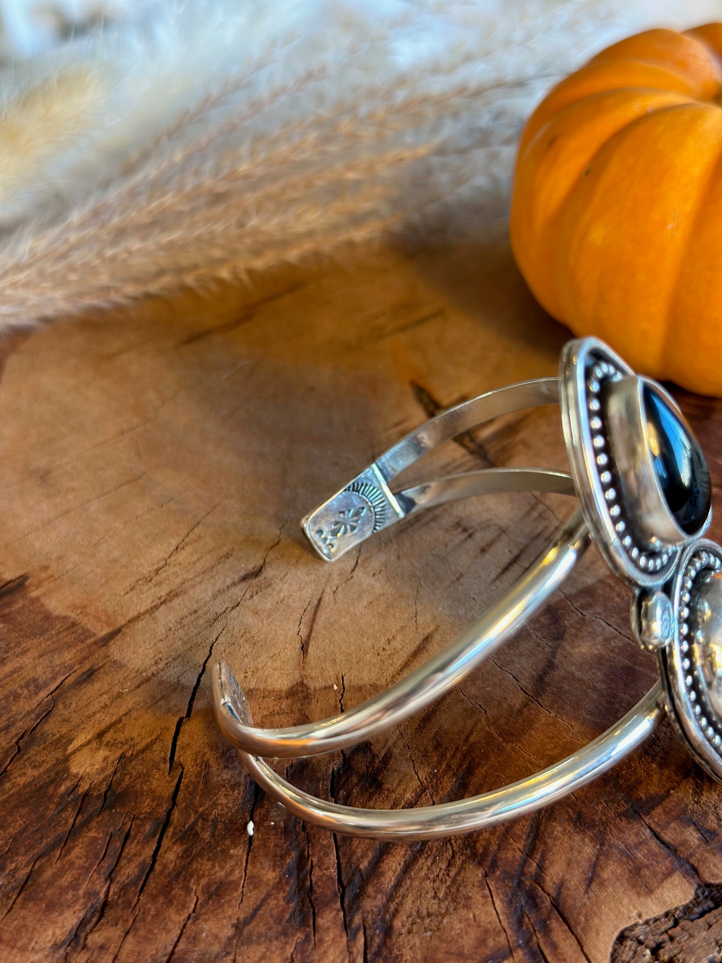 Mystic Onyx Statement Cuff - Sterling Silver