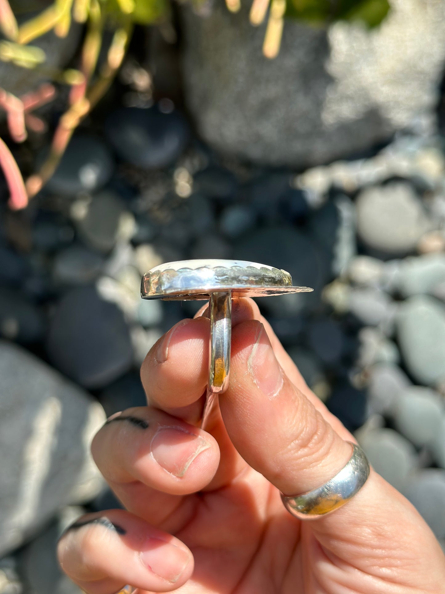 Dendritic Opal (Moss Opal) Ring - Sterling Silver 925 SIZE 8