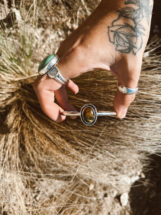 Tiger Eye Cuff - Sterling Silver .925